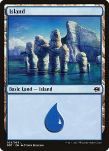 Island (029) - Duel Decks: Merfolk vs. Goblins (DDT) #29 - Land Magic: The Gathering Trading Card