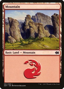 Mountain (061) - Duel Decks: Merfolk vs. Goblins (DDT) #61 - Land Magic: The Gathering Trading Card