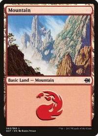 Mountain (063) - Duel Decks: Merfolk vs. Goblins (DDT) #63 - Land Magic: The Gathering Trading Card