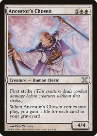Ancestor's Chosen - 10th Edition (10E) #1 - Uncommon Magic: The Gathering Trading Card