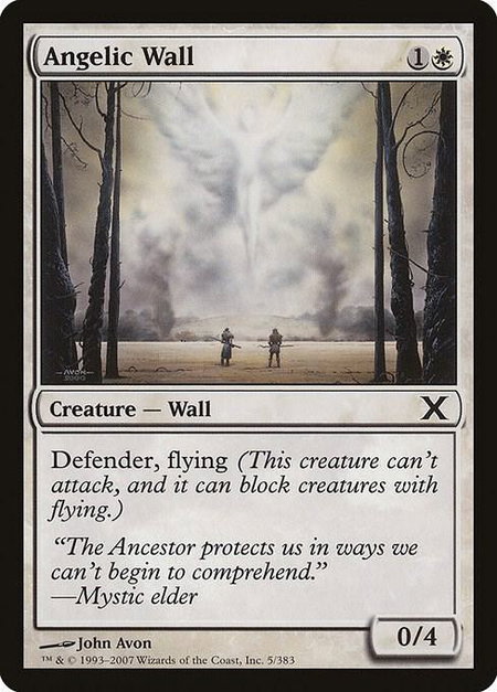 Angelic Wall - 10th Edition Magic: The Gathering trading card