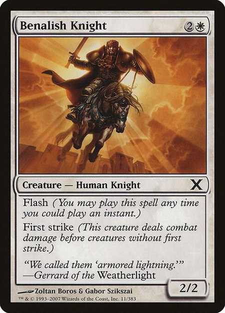 Benalish Knight - 10th Edition Magic: The Gathering trading card