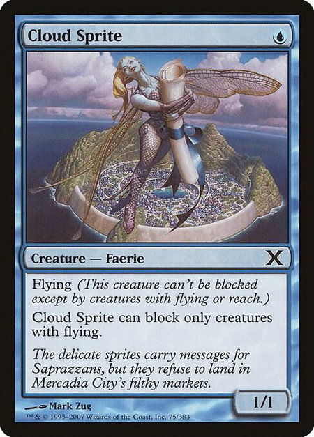 Cloud Sprite - 10th Edition Magic: The Gathering trading card