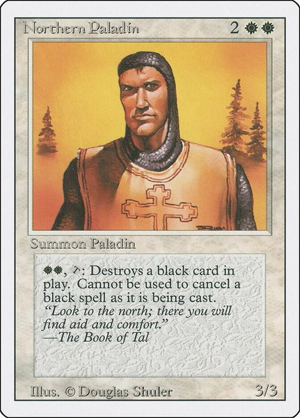 Northern Paladin trading card from Revised Edition Northern Paladin - Revised Edition Magic: The Gathering trading card