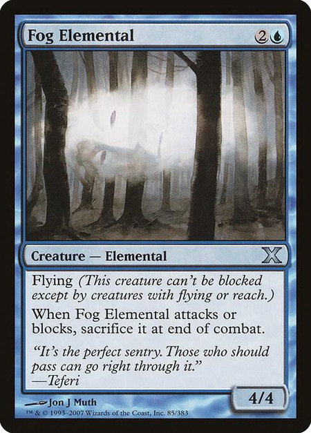 Fog Elemental - 10th Edition Magic: The Gathering trading card