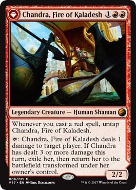 Chandra, Fire of Kaladesh trading card from From the Vault: Transform Chandra, Fire of Kaladesh - From the Vault: Transform Magic: The Gathering trading card