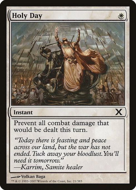 Holy Day - 10th Edition Magic: The Gathering trading card