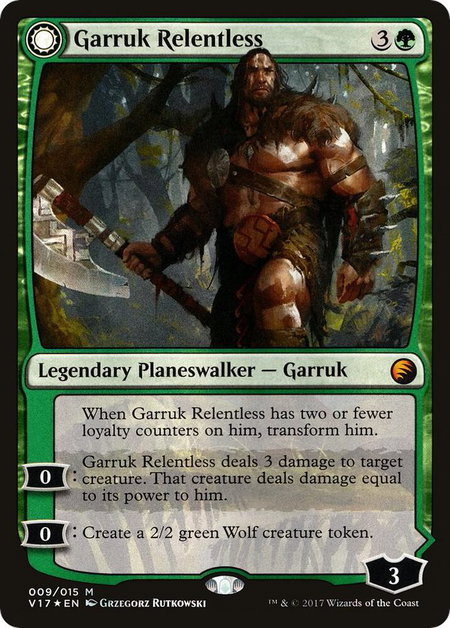 Garruk Relentless trading card from From the Vault: Transform Garruk Relentless - From the Vault: Transform Magic: The Gathering trading card
