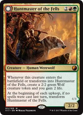 Huntmaster of the Fells trading card from From the Vault: Transform Huntmaster of the Fells - From the Vault: Transform Magic: The Gathering trading card