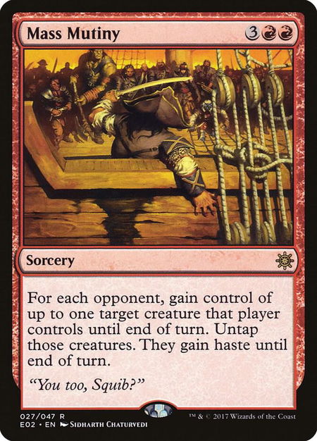 Mass Mutiny trading card from Explorers of Ixalan Mass Mutiny - Explorers of Ixalan Magic: The Gathering trading card