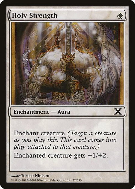 Holy Strength - 10th Edition Magic: The Gathering trading card