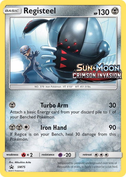 Registeel - SM75 (Prerelease) trading card from SM Promos Registeel - SM75 (Prerelease) - SM Promos Pokémon trading card