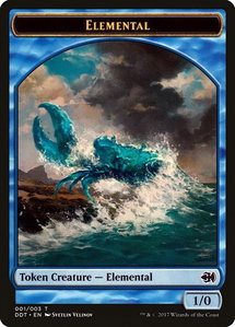 Elemental Token - Duel Decks: Merfolk vs. Goblins (DDT) #1 - Token Magic: The Gathering Trading Card