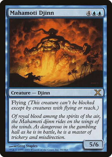 Mahamoti Djinn - 10th Edition Magic: The Gathering trading card