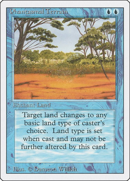 Phantasmal Terrain trading card from Revised Edition Phantasmal Terrain - Revised Edition Magic: The Gathering trading card