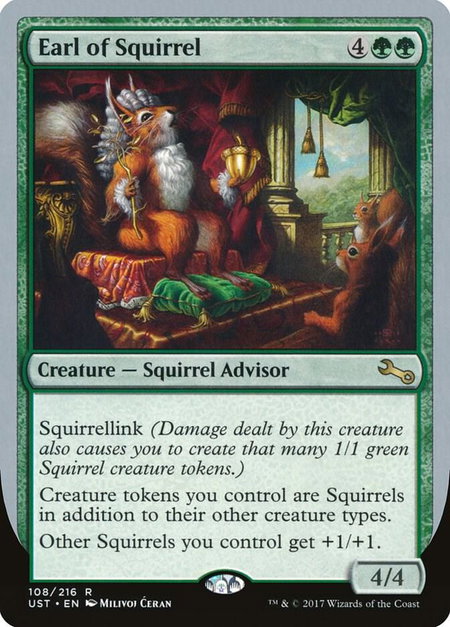 Earl of Squirrel trading card from Unstable Earl of Squirrel - Unstable Magic: The Gathering trading card