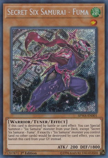 Secret Six Samurai - Fuma - Spirit Warriors YuGiOh trading card