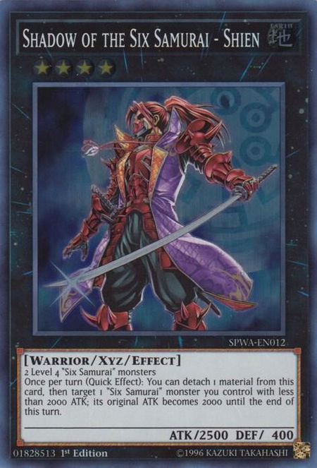 Shadow of the Six Samurai - Shien - Spirit Warriors YuGiOh trading card