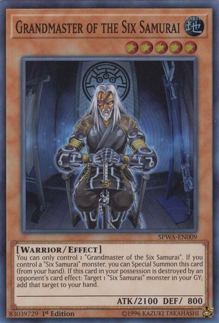 Grandmaster of the Six Samurai - Spirit Warriors YuGiOh trading card