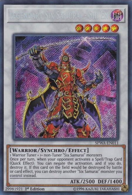 Legendary Six Samurai - Shi En - Spirit Warriors YuGiOh trading card