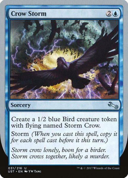 Crow Storm - Unstable Magic: The Gathering trading card