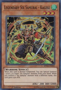 Legendary Six Samurai - Kageki - Spirit Warriors (SPWA) #SPWA-EN043 - Super Rare YuGiOh Trading Card