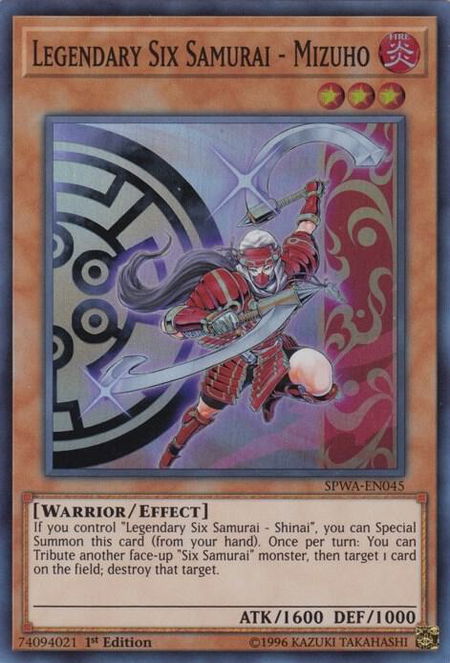 Legendary Six Samurai - Mizuho - Spirit Warriors YuGiOh trading card