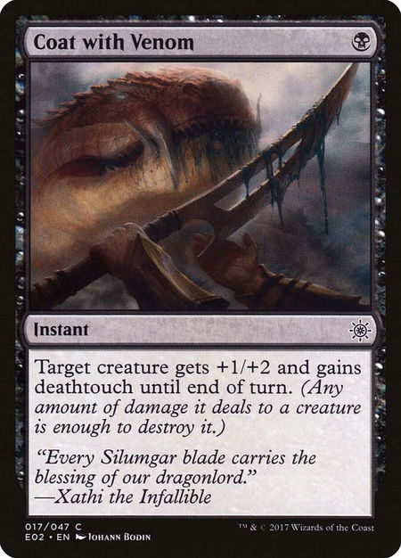 Coat with Venom - Explorers of Ixalan Magic: The Gathering trading card