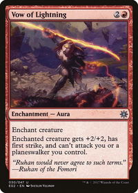 Vow of Lightning - Explorers of Ixalan (E02) #30 - Uncommon Magic: The Gathering Trading Card