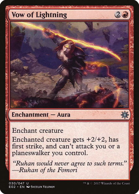 Vow of Lightning trading card from Explorers of Ixalan Vow of Lightning - Explorers of Ixalan Magic: The Gathering trading card