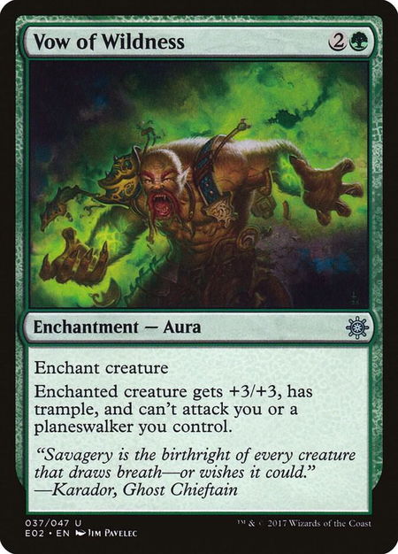 Vow of Wildness trading card from Explorers of Ixalan Vow of Wildness - Explorers of Ixalan Magic: The Gathering trading card