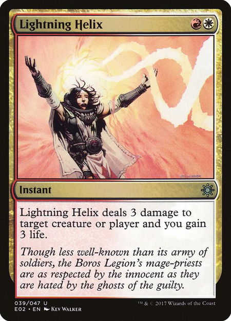 Lightning Helix trading card from Explorers of Ixalan Lightning Helix - Explorers of Ixalan Magic: The Gathering trading card