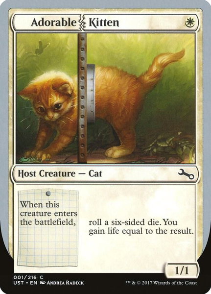 Adorable Kitten - Unstable Magic: The Gathering trading card