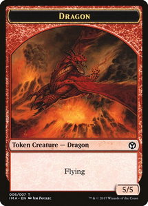 Dragon Token (006) - Iconic Masters (IMA) #6 - Token Magic: The Gathering Trading Card
