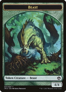 Beast Token (007) - Iconic Masters (IMA) #7 - Token Magic: The Gathering Trading Card
