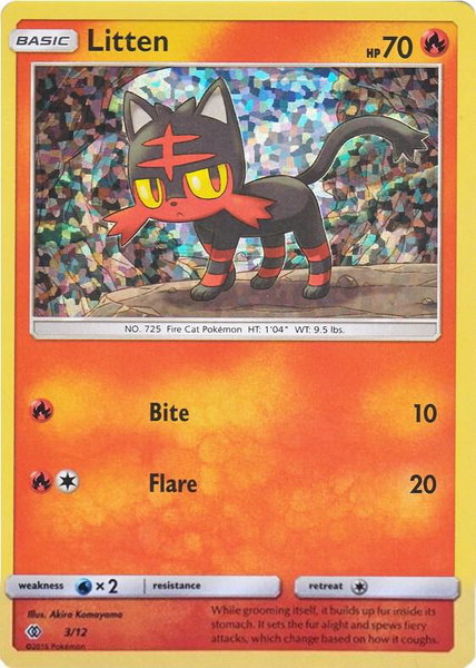 Litten - 3/12 trading card from McDonald's Promos 2017 Litten - 3/12 - McDonald's Promos 2017 Pokémon trading card