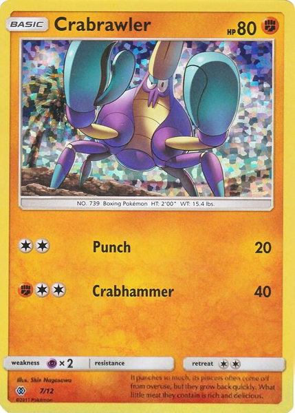 Crabrawler - 7/12 trading card from McDonald's Promos 2017 Crabrawler - 7/12 - McDonald's Promos 2017 Pokémon trading card