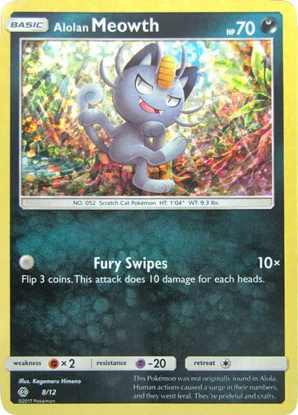 Alolan Meowth - 8/12 trading card from McDonald's Promos 2017 Alolan Meowth - 8/12 - McDonald's Promos 2017 Pokémon trading card