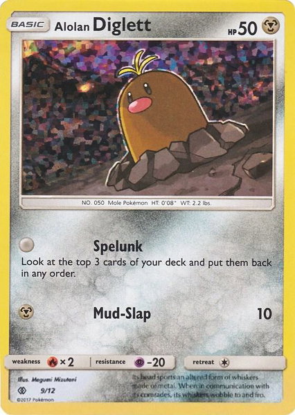 Alolan Diglett - 9/12 trading card from McDonald's Promos 2017 Alolan Diglett - 9/12 - McDonald's Promos 2017 Pokémon trading card