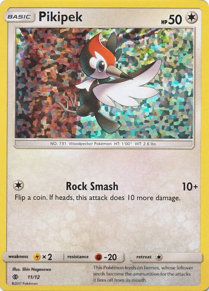 Pikipek - 11/12 trading card from McDonald's Promos 2017 Pikipek - 11/12 - McDonald's Promos 2017 Pokémon trading card