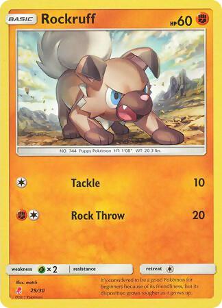 Rockruff (#29) trading card from SM Trainer Kit: Lycanroc & Alolan Raichu Rockruff (#29) - SM Trainer Kit: Lycanroc & Alolan Raichu Pokémon trading card