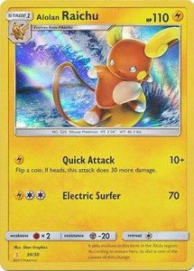 Alolan Raichu (#30 Holofoil) - SM Trainer Kit: Lycanroc & Alolan Raichu (SMK1) #30/30 - Uncommon Pokémon Trading Card