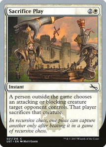 Sacrifice Play - Unstable (UST) #21 - Common Magic: The Gathering Trading Card