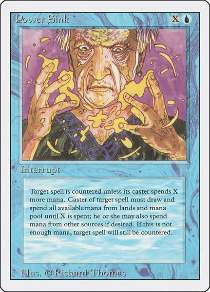 Power Sink trading card from Revised Edition Power Sink - Revised Edition Magic: The Gathering trading card