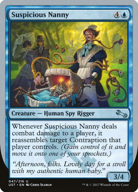 Suspicious Nanny - Unstable Magic: The Gathering trading card
