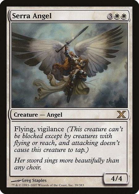 Serra Angel - 10th Edition Magic: The Gathering trading card