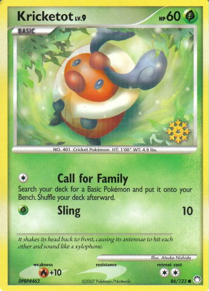 Kricketot - 86/123 trading card from Countdown Calendar Promos Kricketot - 86/123 - Countdown Calendar Promos Pokémon trading card