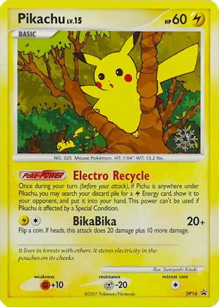 Pikachu - DP16 trading card from Countdown Calendar Promos Pikachu - DP16 - Countdown Calendar Promos Pokémon trading card