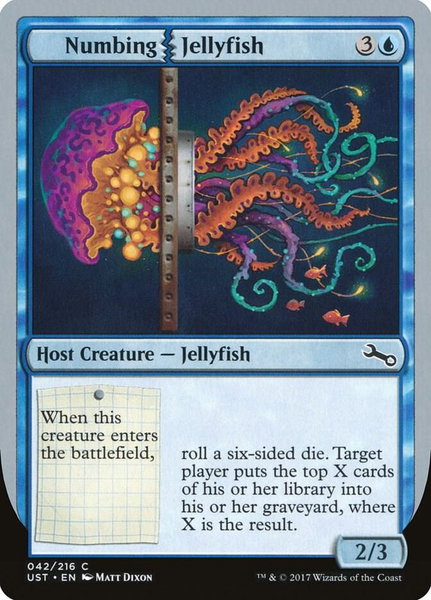 Numbing Jellyfish - Unstable Magic: The Gathering trading card