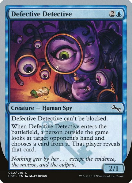 Defective Detective trading card from Unstable Defective Detective - Unstable Magic: The Gathering trading card